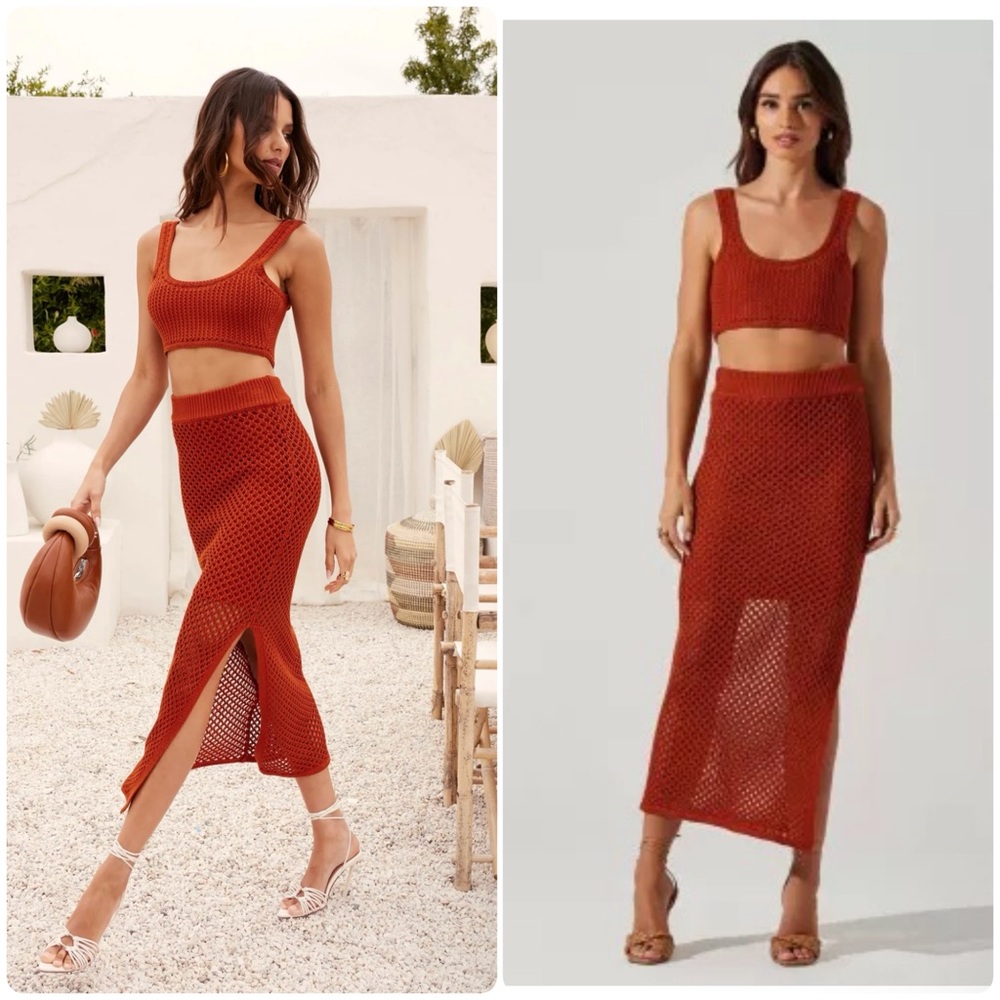 Carlin’s Crotchet MIDI Skirt and Kendelle Crop Top